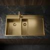 Pure.Sink Exclusivo Gold 1.5 sink with draining board 100x52 cm Tapwing left PEX3418100LT-60